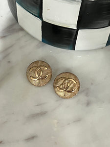 Repurposed Gold Button Earrings