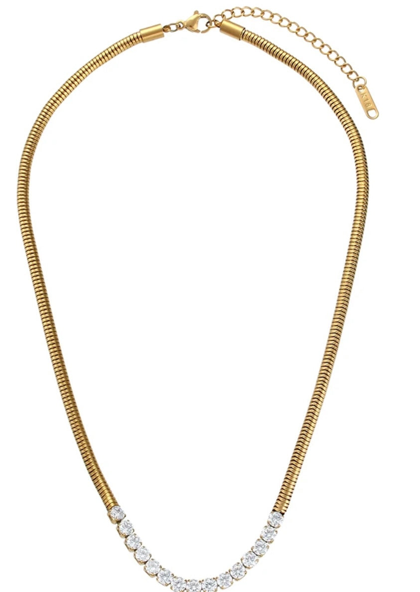 Avery Necklace - Gold/Clear