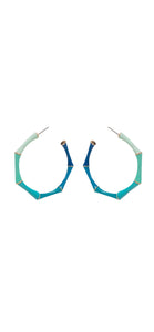 Blue Ombre Bamboo Hoops