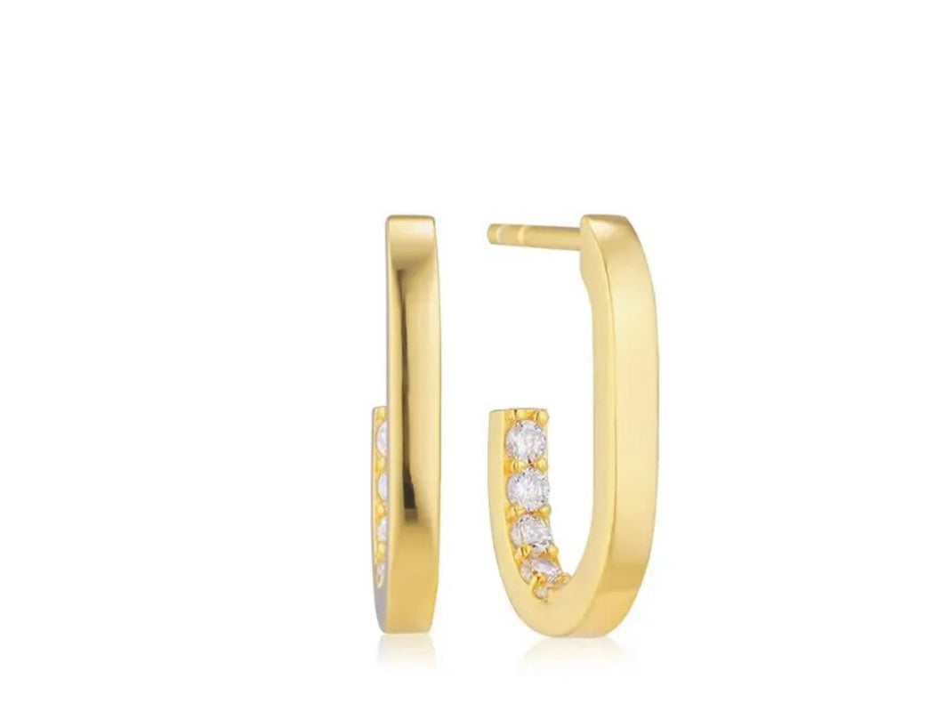 Danielle Small Crystal Hoop - Gold