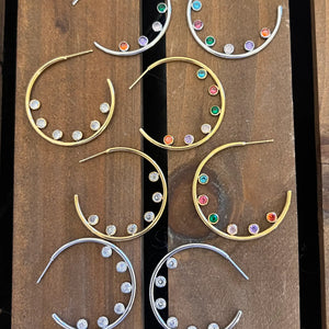 Confetti Hoop - Silver/Multi