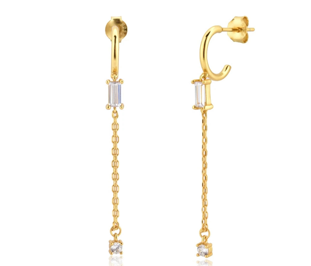 Daria Drop Earrings - Gold/Clear