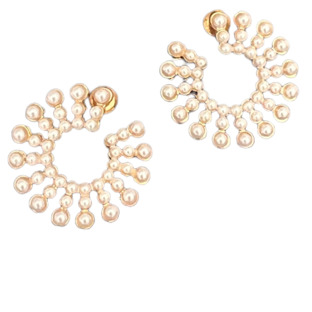 Pearl Circular Stud Earrings