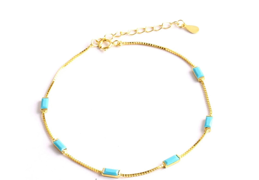 Luna Candy Bracelet - Gold/Turqouise