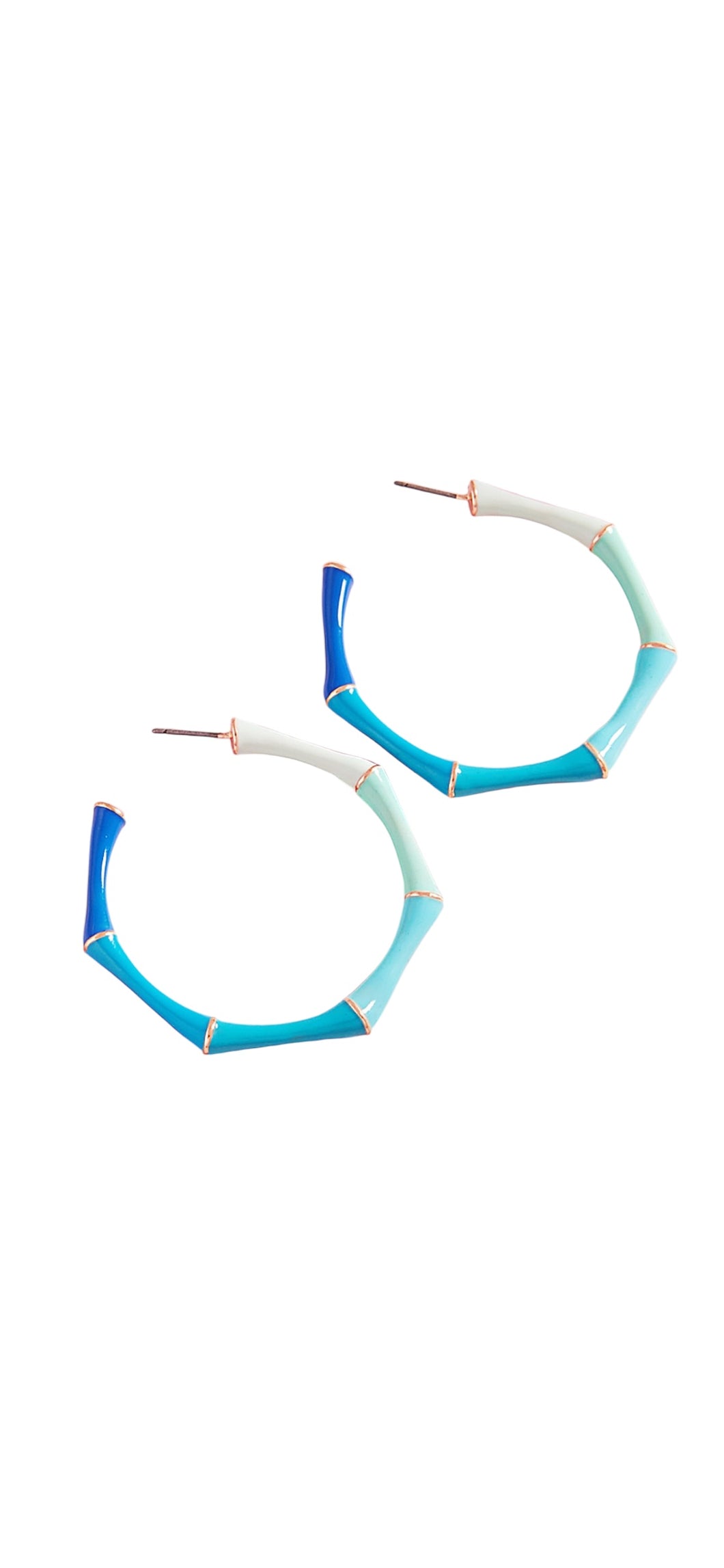Blue Ombre Bamboo Hoops