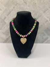 Load image into Gallery viewer, The Addy Beaded Heart Charmed Necklace

