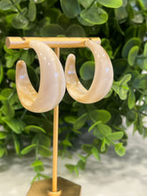 Load image into Gallery viewer, Chunky Neutral Acrylic Hoop Earrings on
