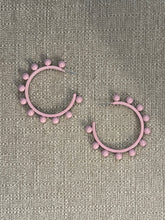 Load image into Gallery viewer, Pink Dottie Hoop Earrings
