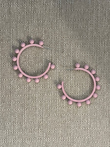 Pink Dottie Hoop Earrings