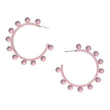 Load image into Gallery viewer, Pink Dottie Hoop Earrings
