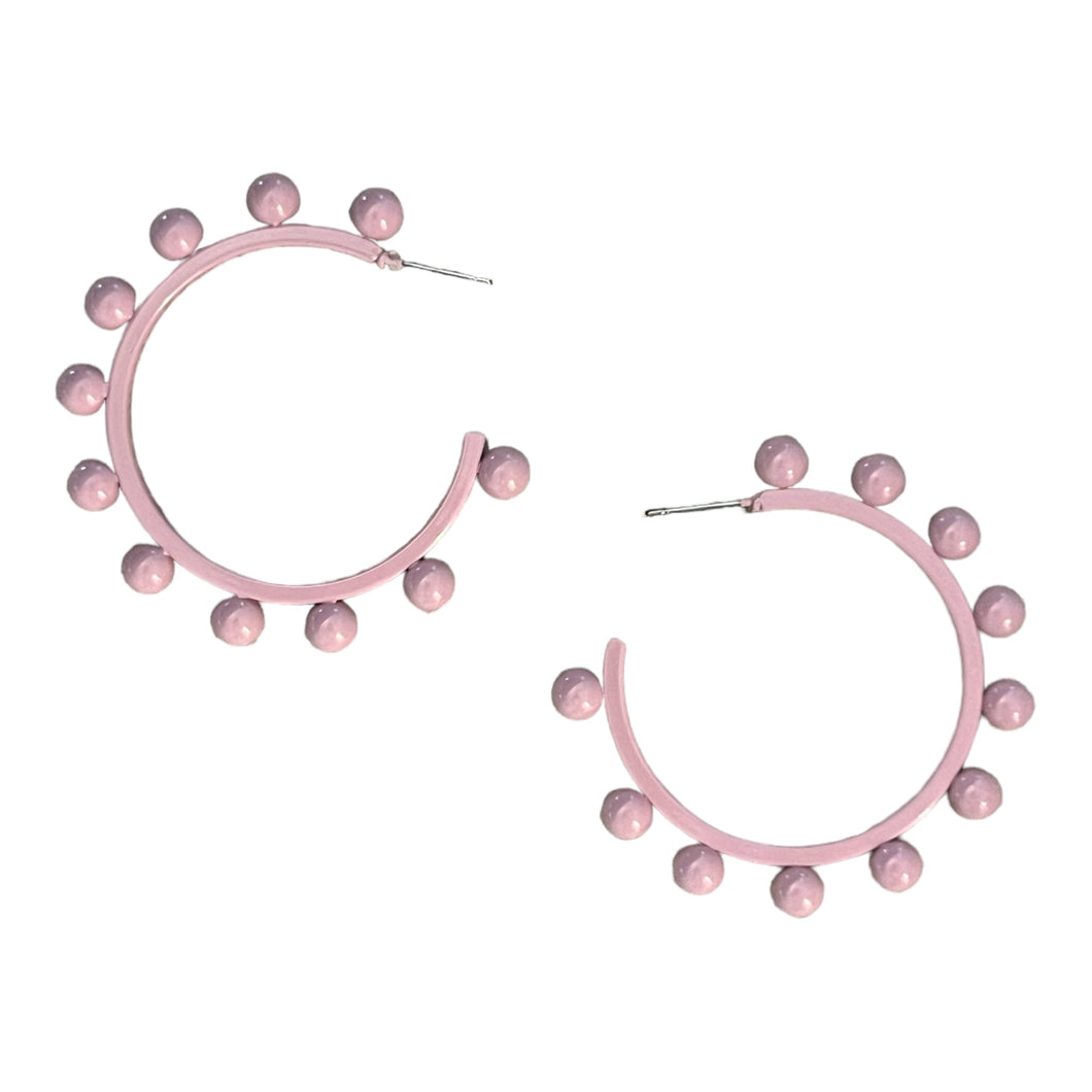 Pink Dottie Hoop Earrings