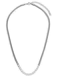 Avery Necklace - Silver/Clear