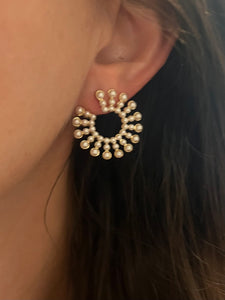 Pearl Circular Stud Earrings