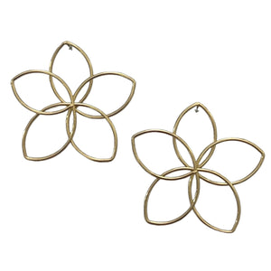 Gold Wire Flower Earrings