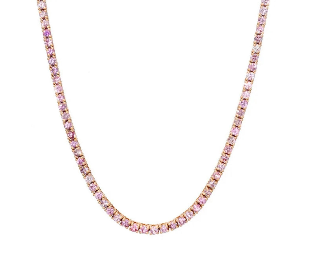 Daria Sparkling Necklace  - Pink