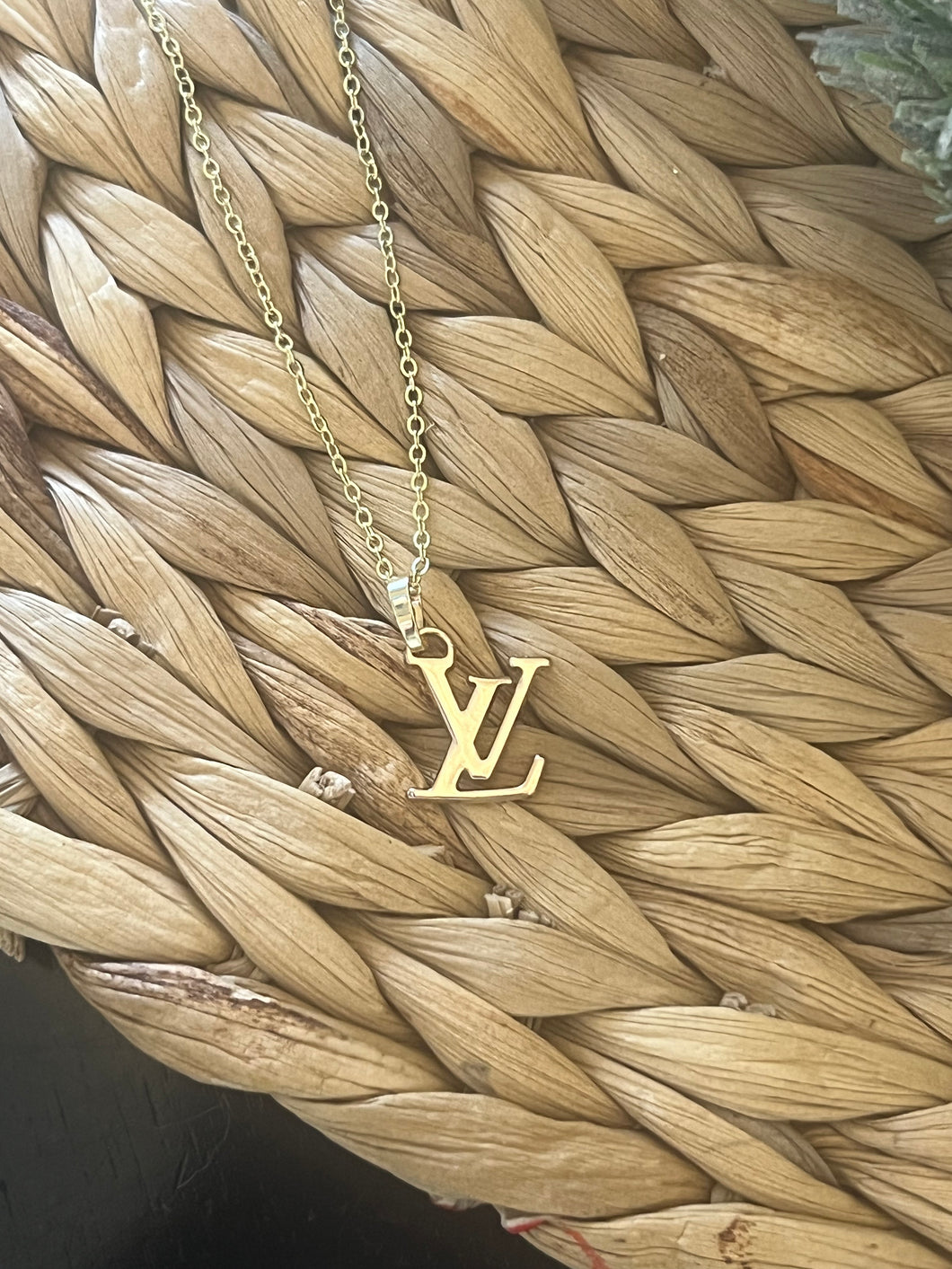 Repurposed Designer Gold LV Charm