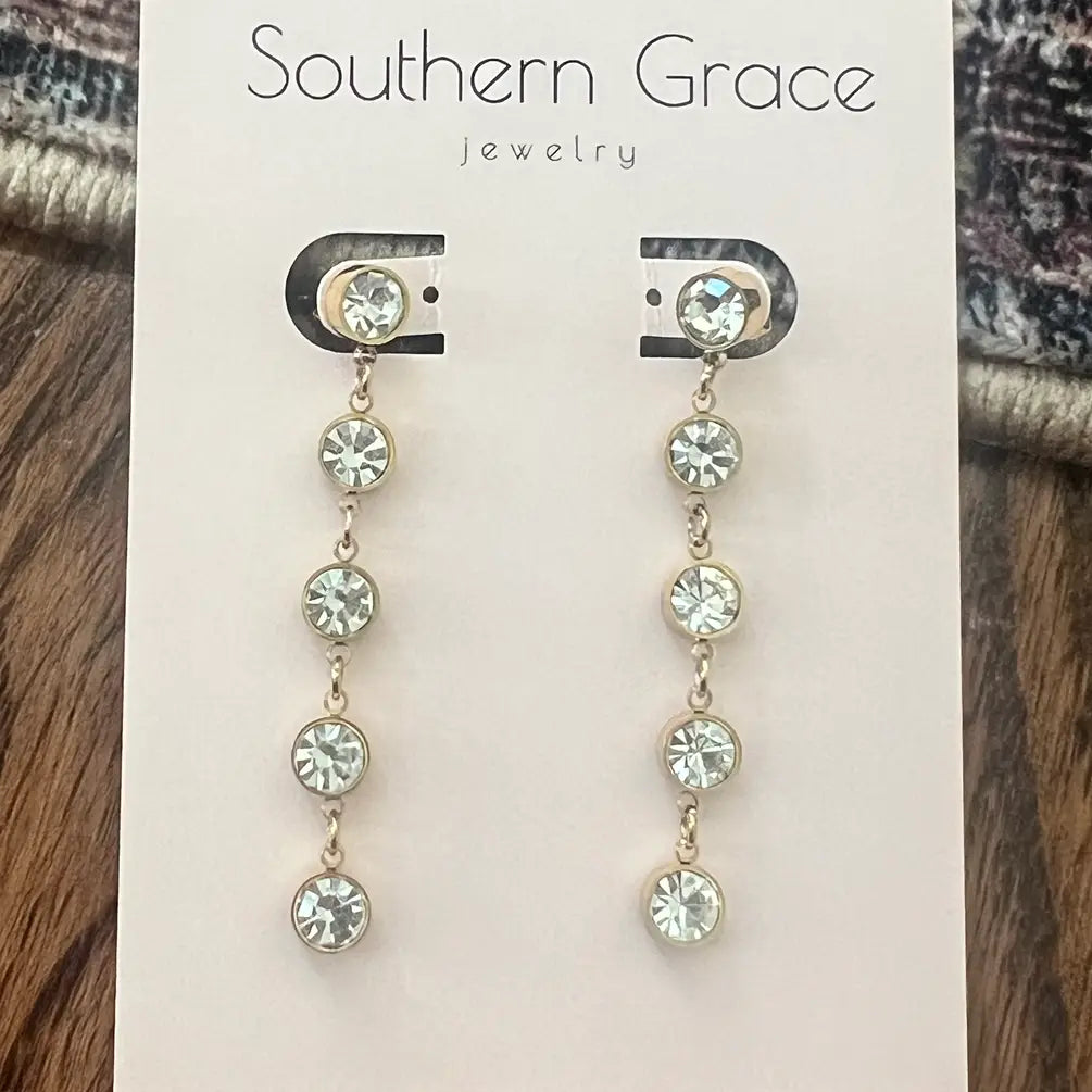Abbie Earrings- Gold & Clear