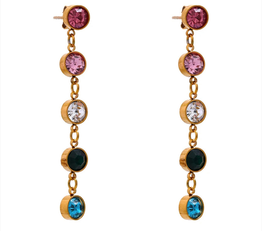 Abbie Earrings- Gold & Multicolor