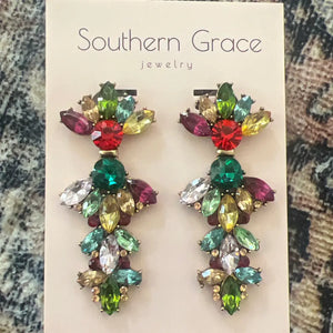 Crystal Drop Earrings - Multicolor